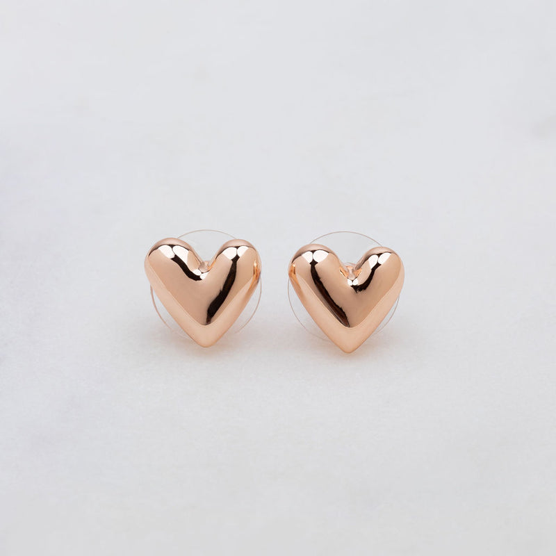 Rose Gold Heart Stud Earring