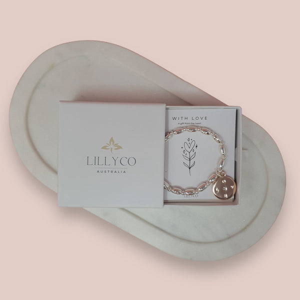 JEWELLERY GIFT BOX | With Love Boxed Rose Gold + Silver Bracelet