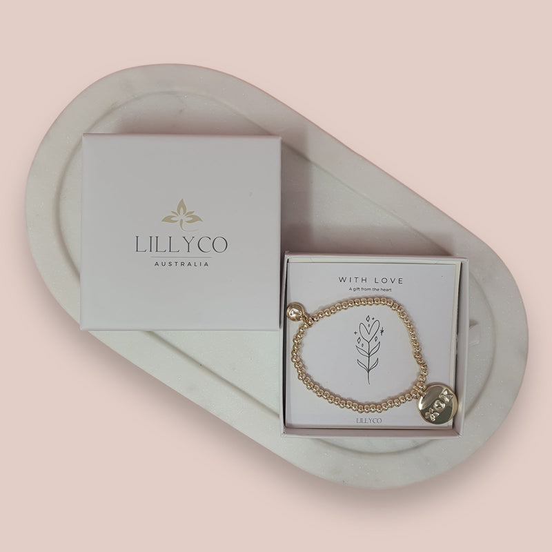 GIFT BOX | With Love #2 Boxed Light Gold Bracelet | BL128BG
