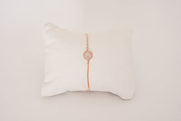 Fine | Rose Gold Cubic Zirconia Bracelet {Adjustable}