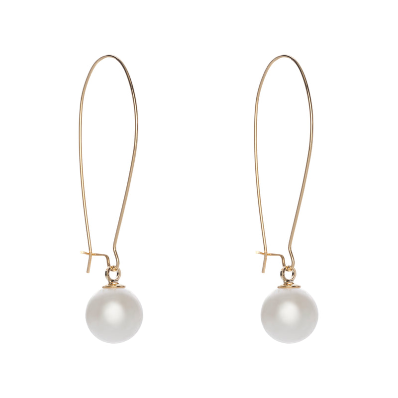 Fine | Gold Large Hoop Pearl Earring