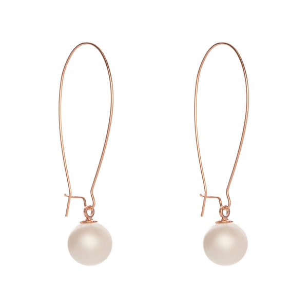 Fine | Rose Gold Large Hoop Pearl Earring