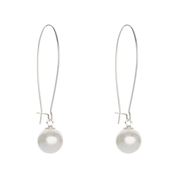 Fine | Silver Large Hoop Pearl Earring