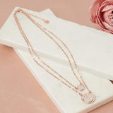 Fine | Short Rose Gold Layered CZ Necklace