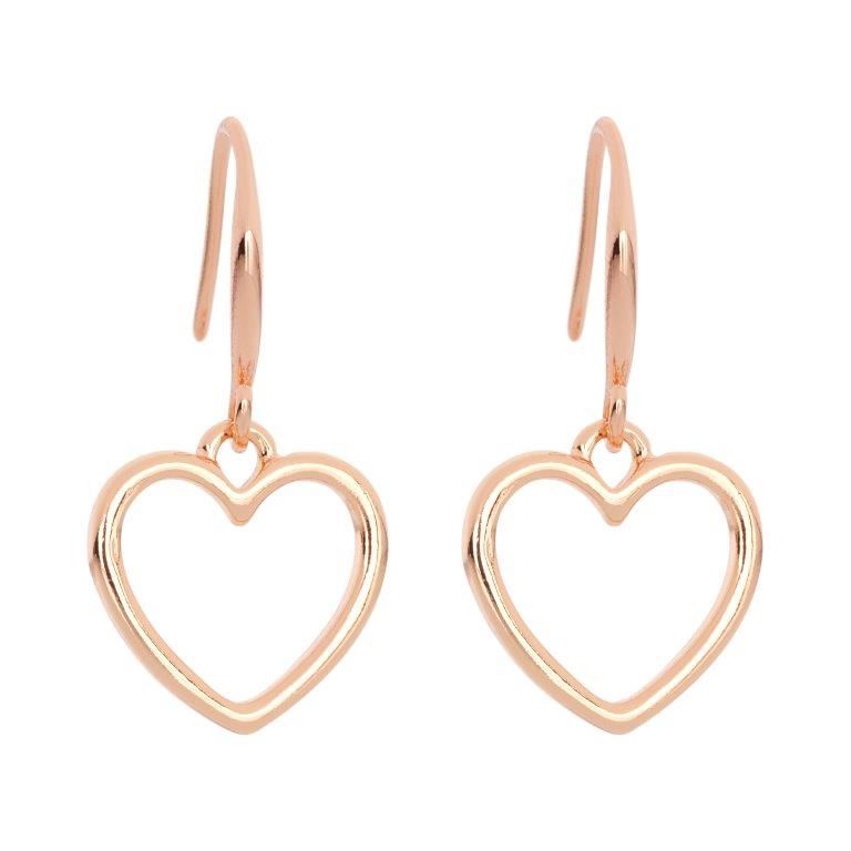 Fine | Stunning Rose Gold Heart Hook Earrings