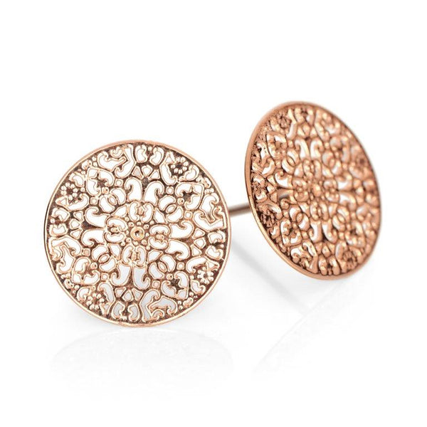 Fine | Rose Gold Disc Earring