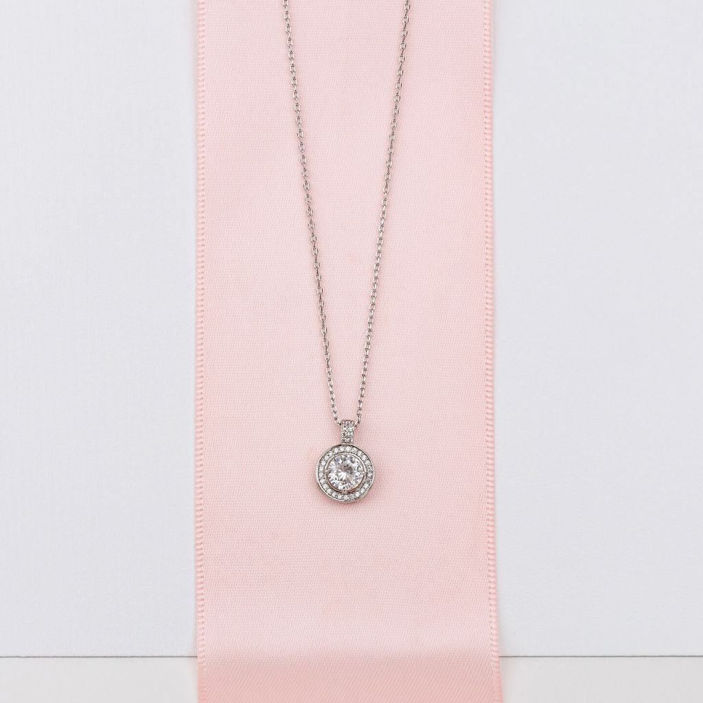 Fine | Short Silver Cubic Zirconia Necklace