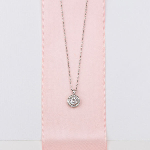 Fine | Forever Loved Boxed Square Crystal Necklace | Silver