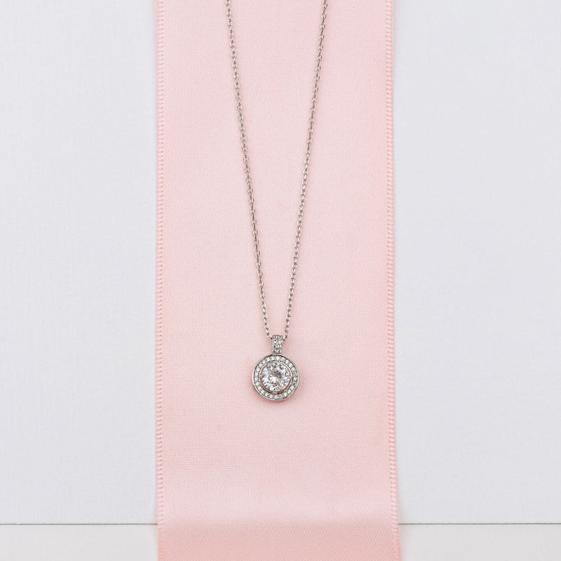 Fine | Short Silver CZ Necklace