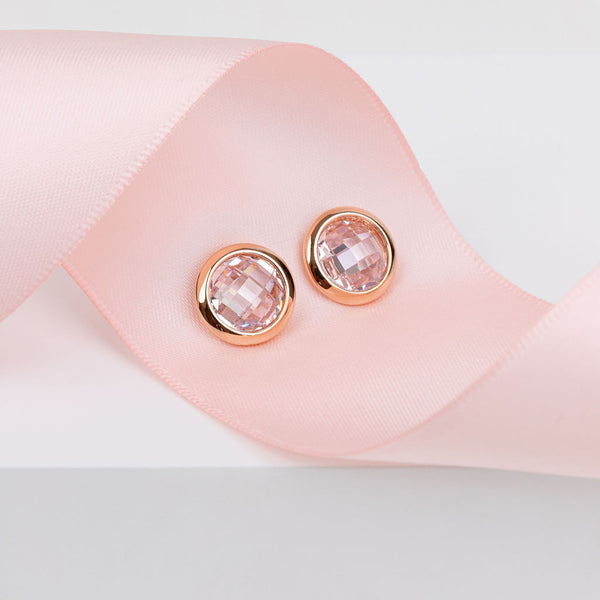 Fine | Rose Gold Crystal Stud Earring