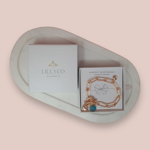 GIFT BOX | Happy Birthday #1 Boxed Rose Gold Bracelet | BL119BRG