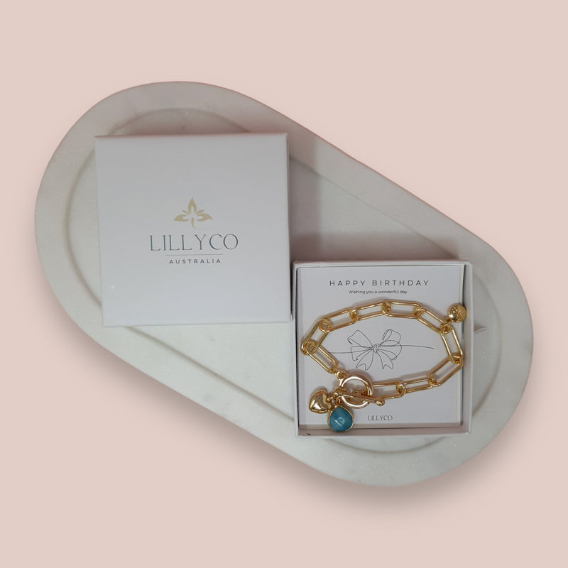 GIFT BOX | Happy Birthday #1 Boxed Gold Bracelet | BL119BG