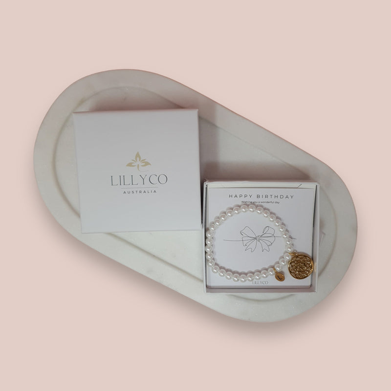 GIFT BOX | Happy Birthday #2 Boxed Gold Bracelet | BL120BG