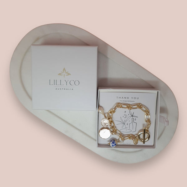 GIFT BOX | Thank You #1 Boxed Light Gold Bracelet | BL121BG