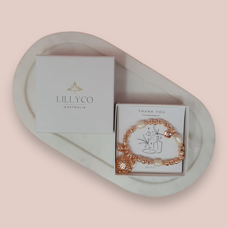 JEWELLERY GIFT BOX | Thank You #2 Boxed Rose Gold Bracelet