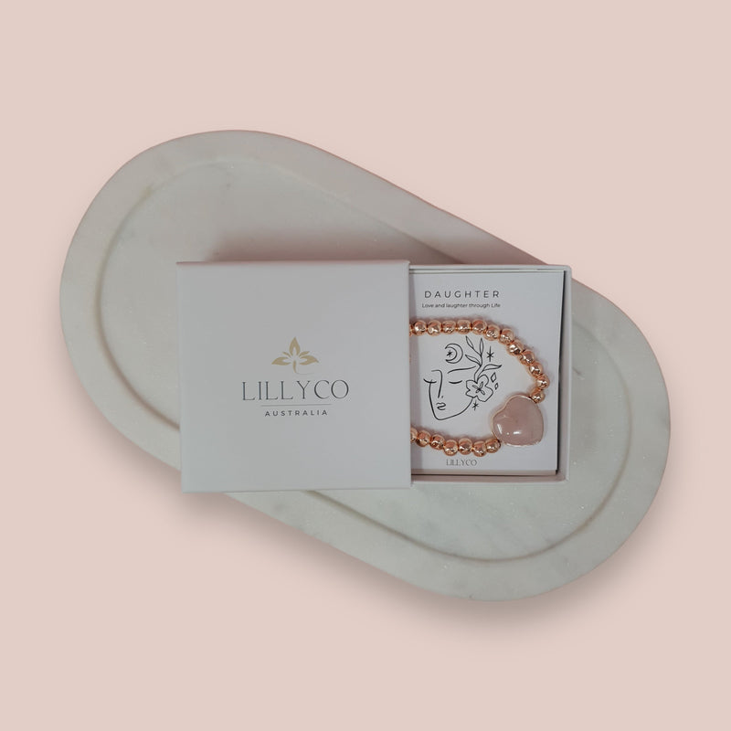 JEWELLERY GIFT BOX | Daughter Boxed Rose Quartz Bracelet