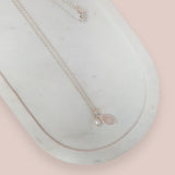 Silver Pink Stone + Pearl Necklace