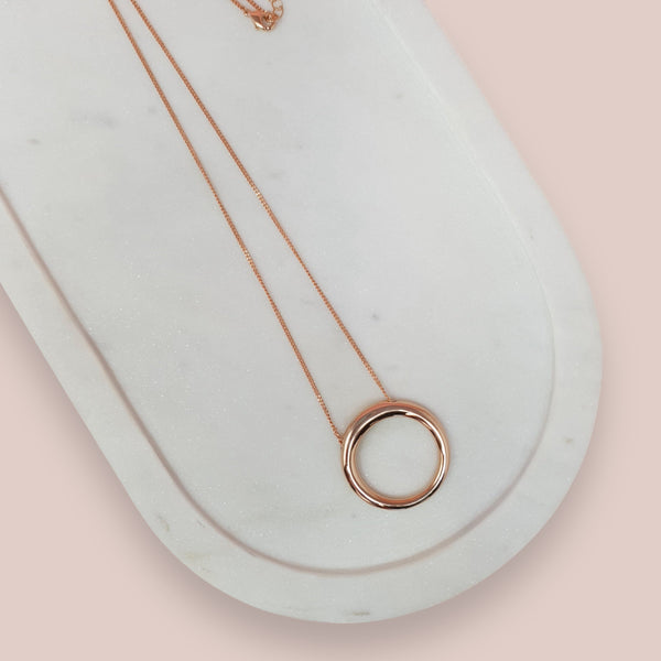Rose Gold Circle Ring Necklace