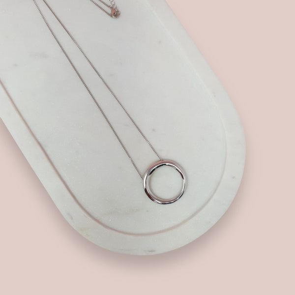 Silver Circle Ring Necklace