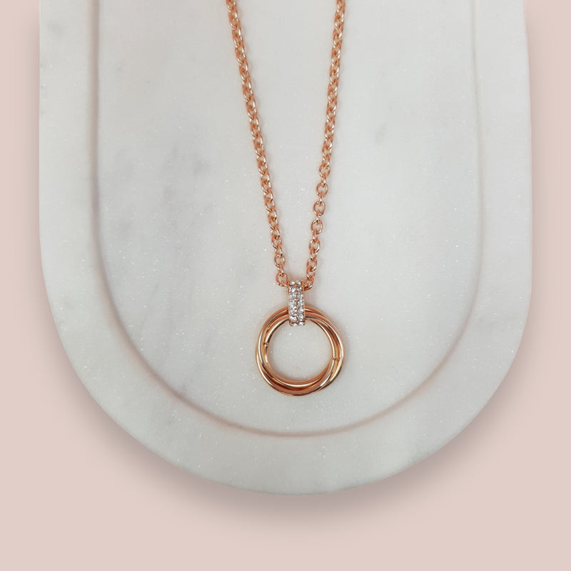 SHORT | Rose Gold Double Ring Necklace