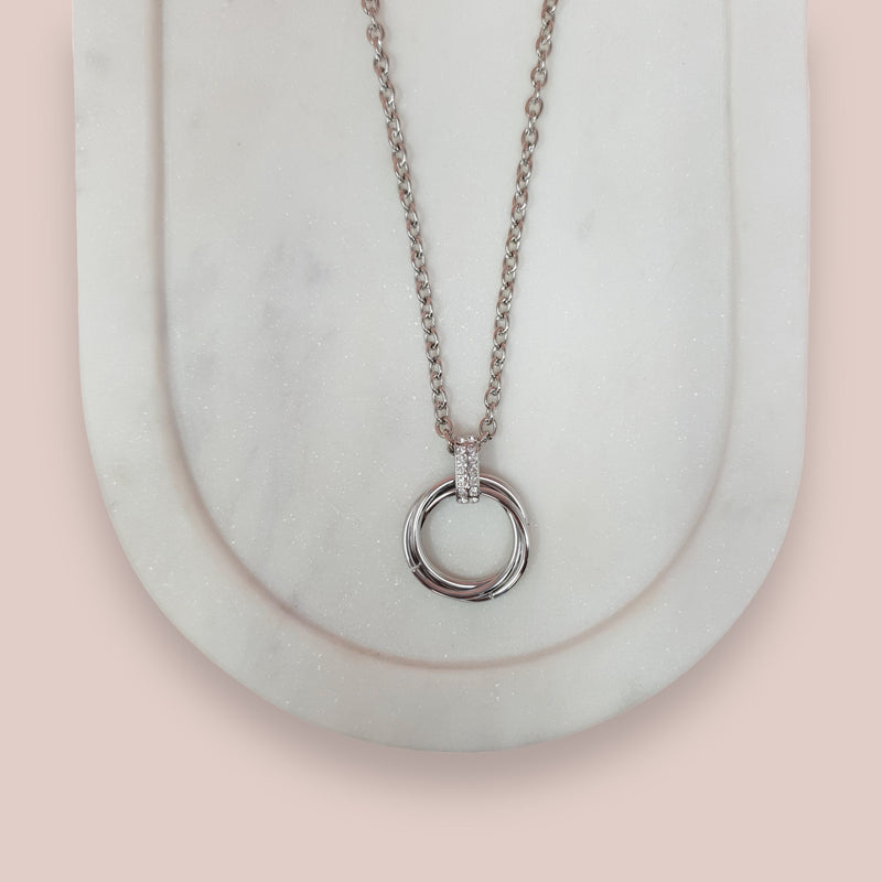 SHORT | Silver Double Ring Necklace