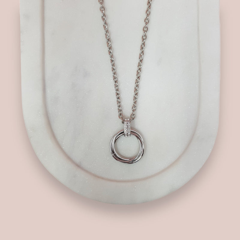 Double ring necklace deals