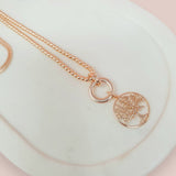 Rose Gold Tree Long Necklace