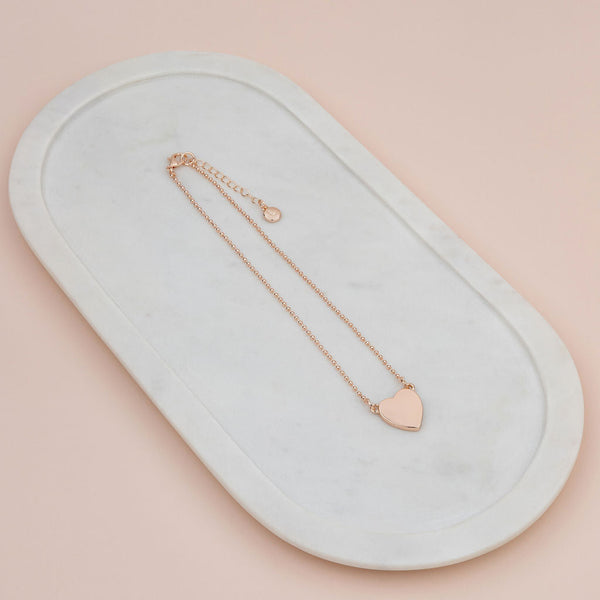 SHORT | Rose Gold Solid Love Heart Necklace