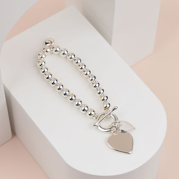 HEART COLLECTION - Silver 2 Heart Bracelet