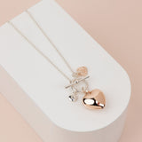 Limited Edition | SHORT | Silver & Rose Gold Heart Necklace