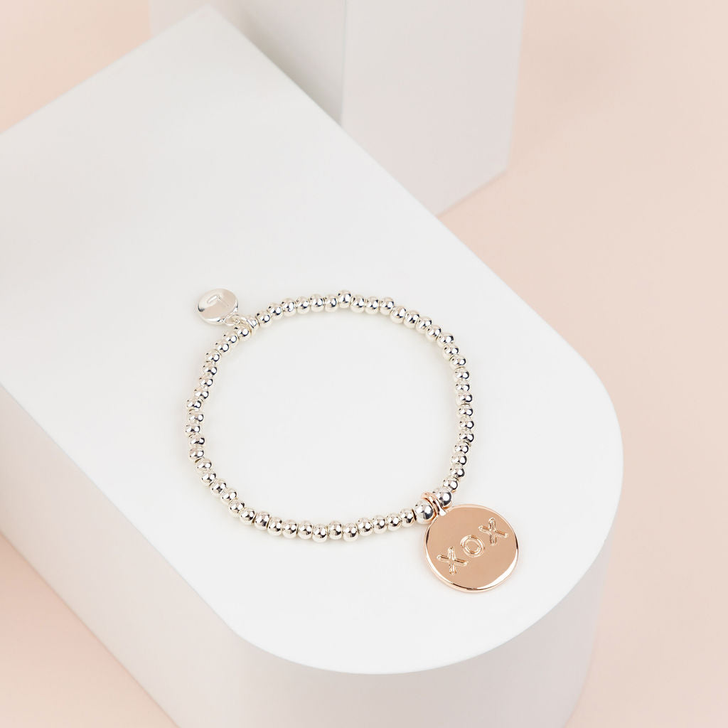 Silver & Rose Gold XOX Bracelet