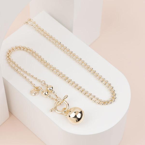 Limited Edition - Light Gold Ball & Fob Necklace