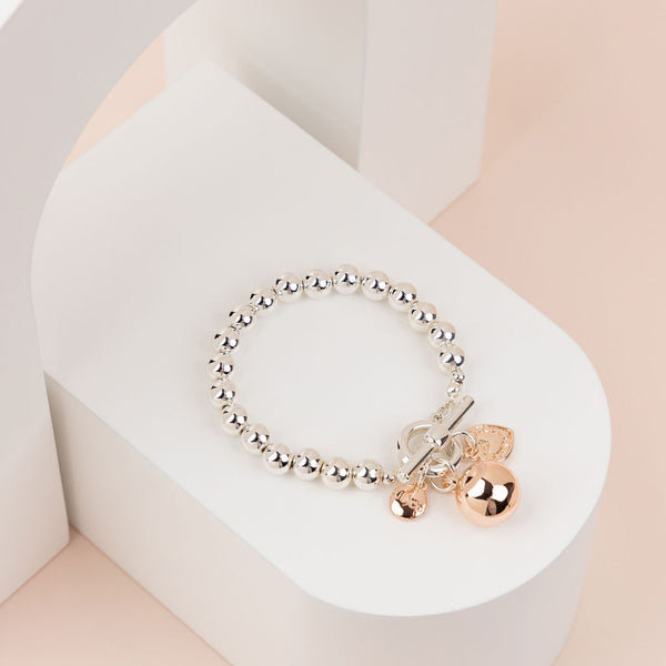 Limited Edition | Silver & Rose Gold Ball Bracelet