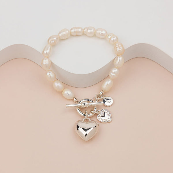 Limited Edition | Silver Heart on Freshwater Pearl Bracelet