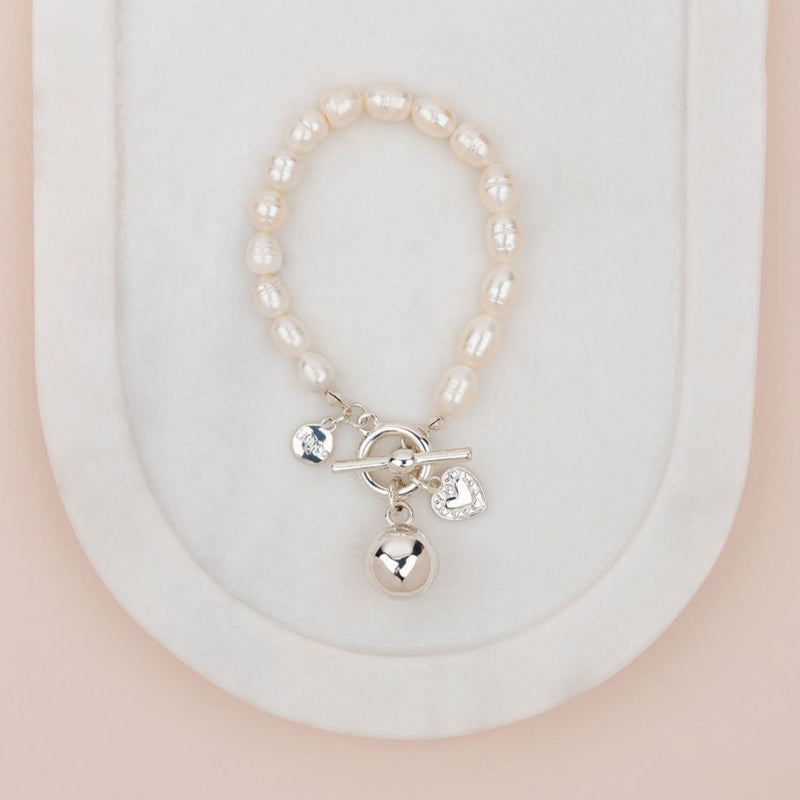 Limited Edition | Silver Ball on Freshwater Pearl Bracelet