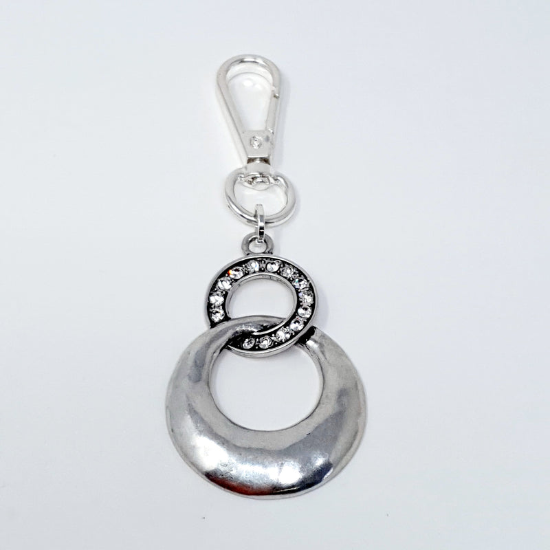 Double Crystal Ring Keyring