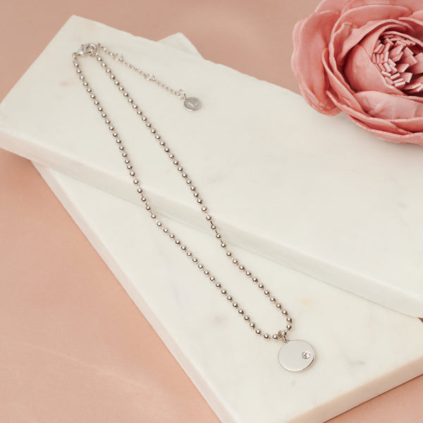Fine | Short Silver Disc Necklace