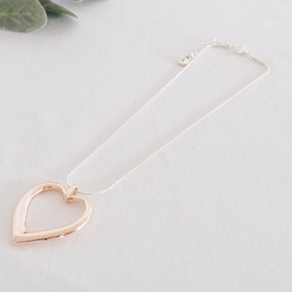 SHORT | Mixed Large Open-Heart Necklace