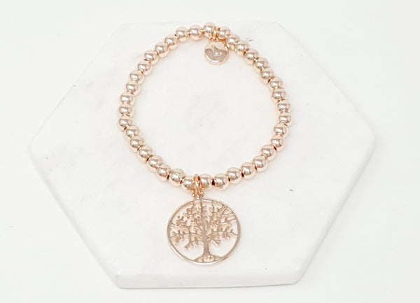 Rose Gold Tree Pendant Bracelet
