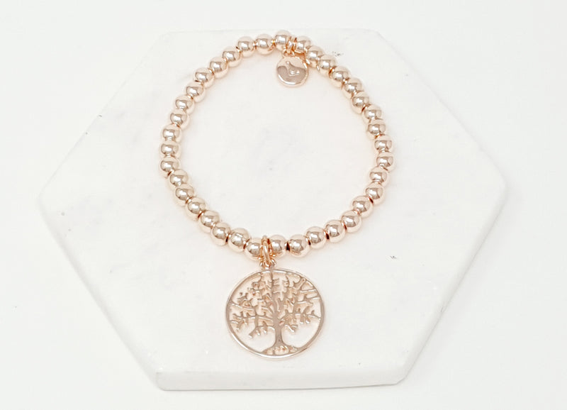 Rose Gold Tree Pendant Bracelet