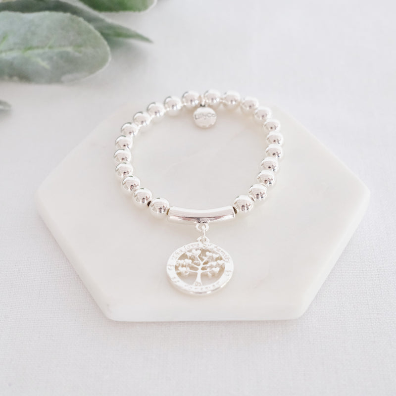 TREE COLLECTION | Silver Tree Bar Bracelet