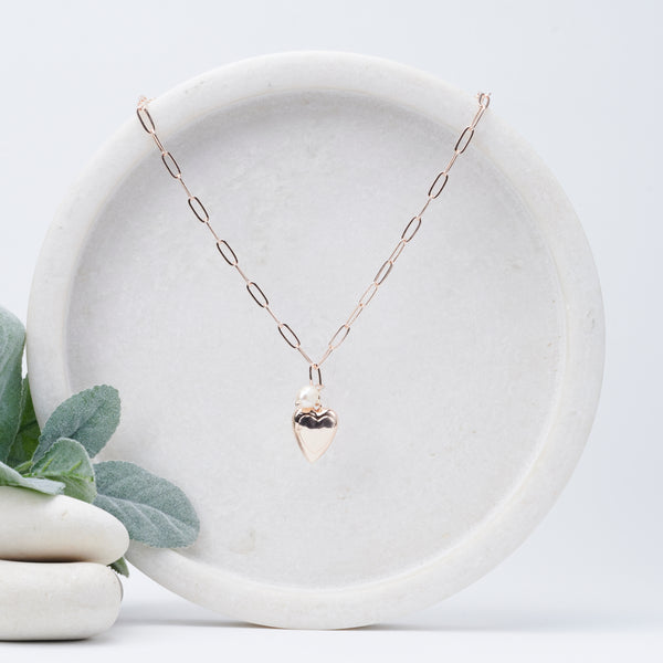 SHORT | Rose Gold Heart Necklace