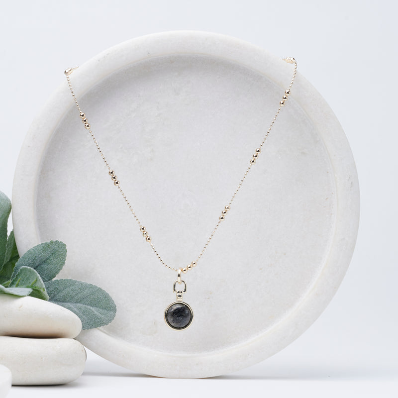 SHORT | Gold & Black Stone Necklace