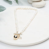 Limited Edition - Light Gold Short Freshwater Pearl & Ball Necklace