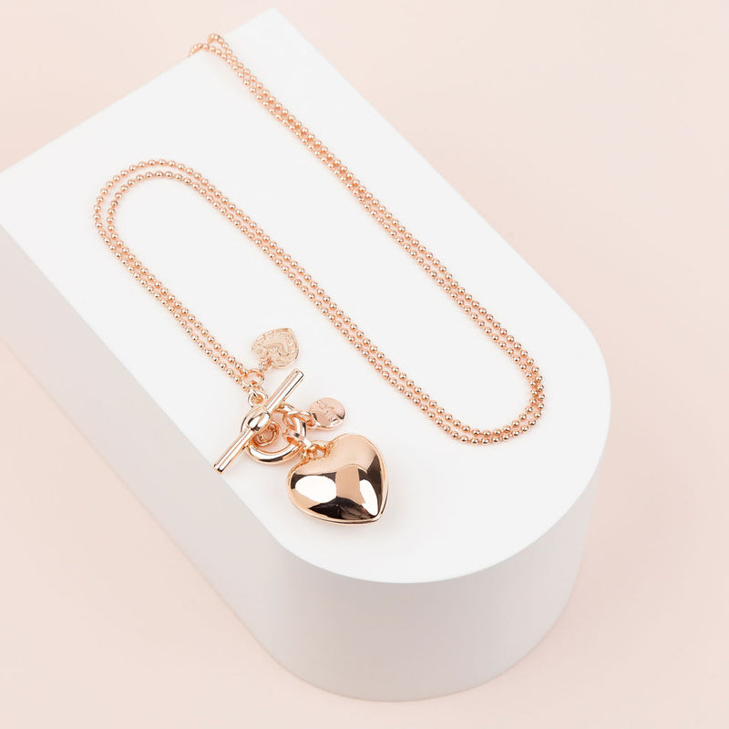 Limited Edition LONG Rose Gold Heart Necklace Lillyco Retail