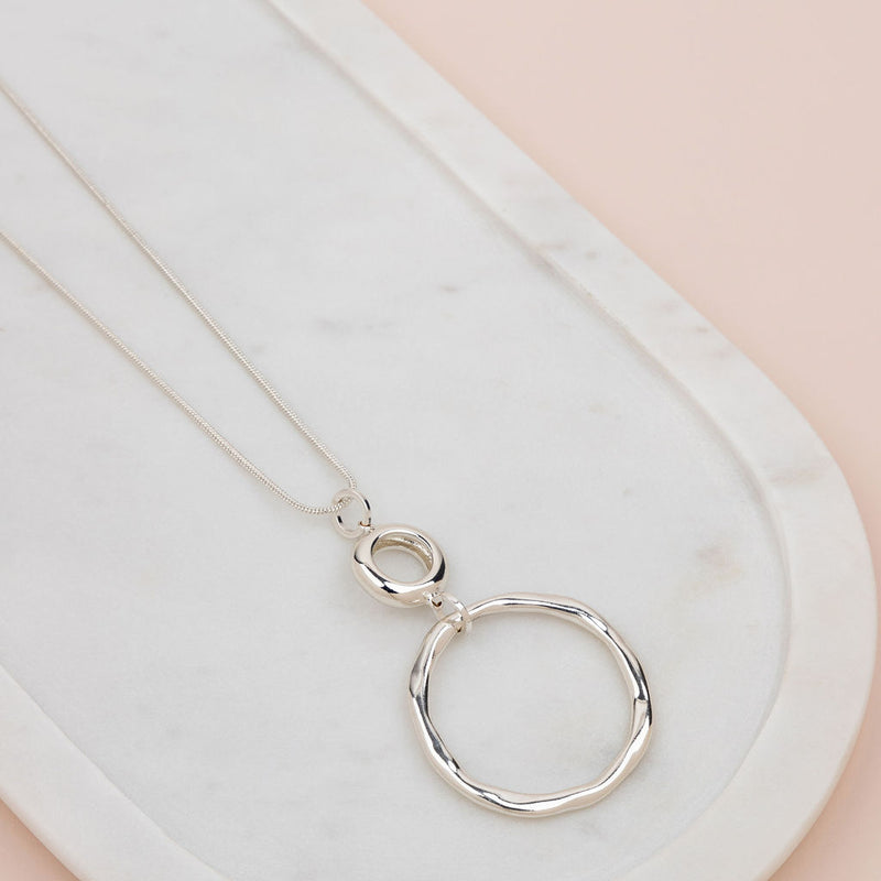 EVERYDAY | Silver Large & Small Ring Necklace