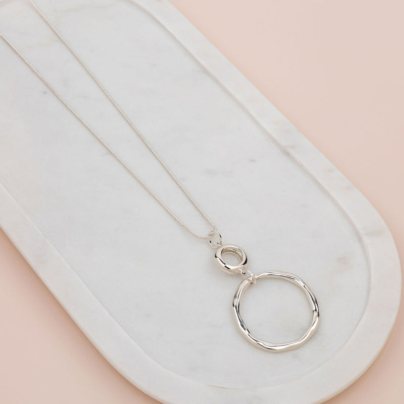 EVERYDAY | Silver Large & Small Ring Necklace