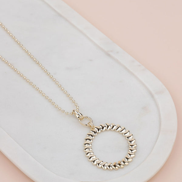 Light Gold Heart Ring Necklace