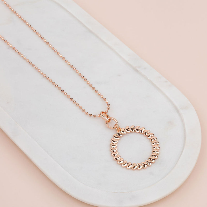 Rose Gold Heart Ring Necklace