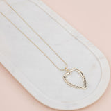 Light Gold Open Heart Adjustable Long Necklace